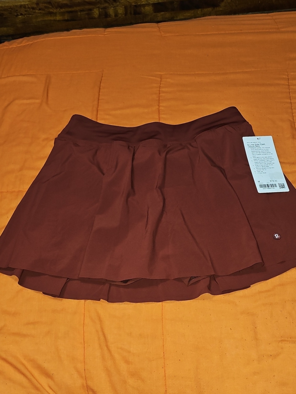 Lululemon A-Line Side -Pleat Tennis Skirt!! Nwts Sz Medium! CACH! 4" Liner